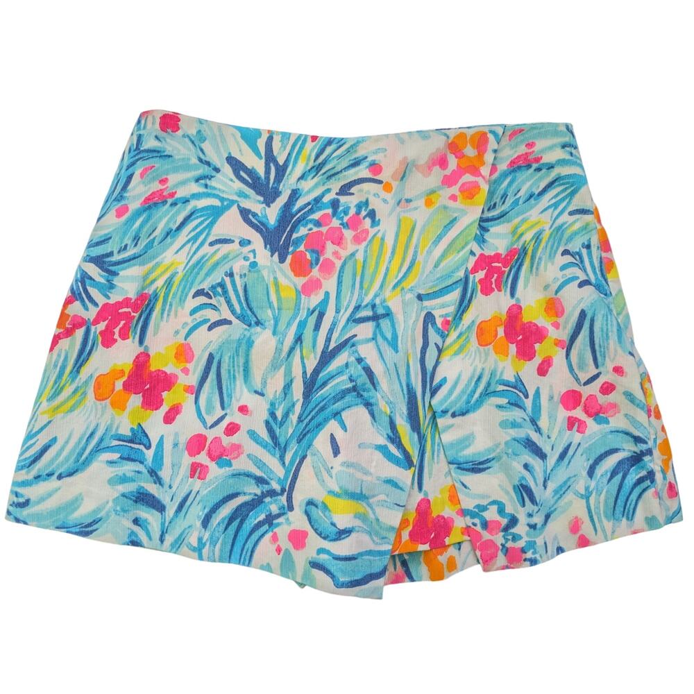 Lilly Pulitzer Sz 4 MARII SERENE BLUE TIPPY TOP Print Skort